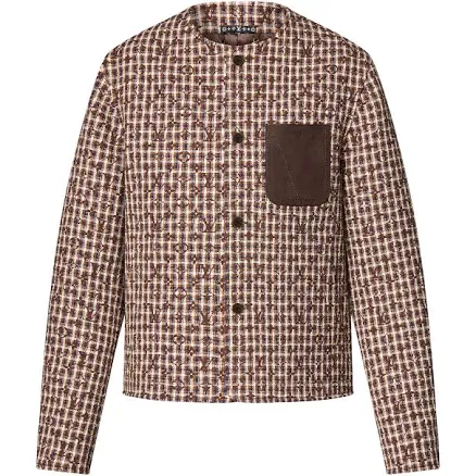 Louis Vuitton Monogram Chic Collarless Tweed Jacket