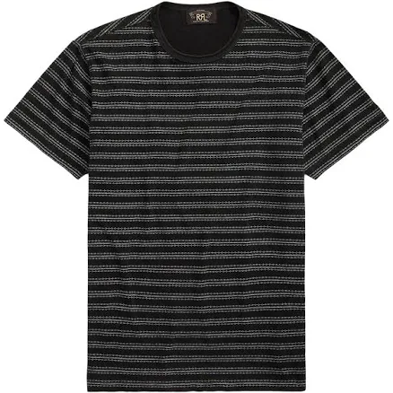 Ralph Lauren RRL - stripe-print cotton T-shirt - men - Cotton - S - Black
