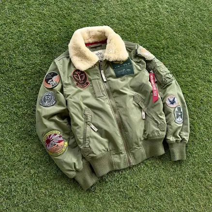 Alpha Industries Injector Iii Patch Bomber Jacket Flight Shearling