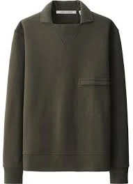 LEMAIRE x UNIQLO 'Sweat' Long-Sleeve Men's Pullover Sweatshirt S Dark Green NEW!