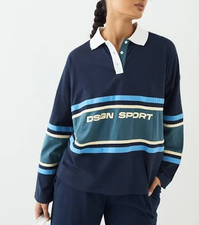 DSGN Studio Women's Oversized Colour Block Collared Denim Top
