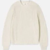 Fisherman Knit Sweater - Ivory - M