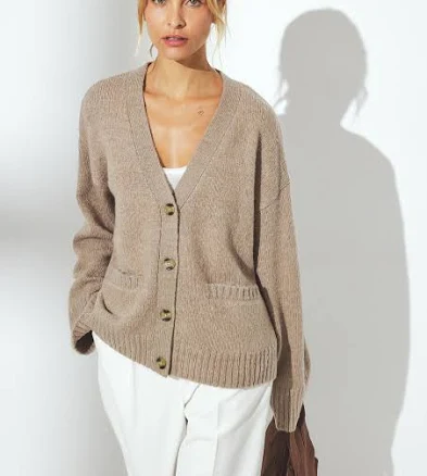 Knitted Wool Blend Cardigan