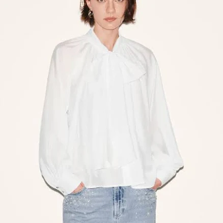 Sheer Blouse with Scarf Detail