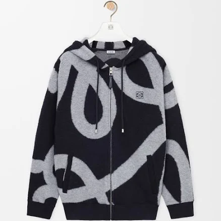 Loewe Men's Wool and Cotton Zip-up Hoodie