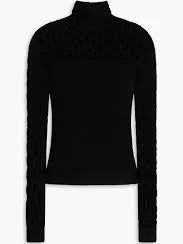 Open-knit turtleneck sweater