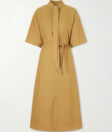 LEMAIRE Reversible Scarf-detailed Cotton-blend Midi Dress - Women - Tan Dresses - XL