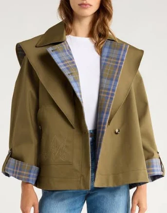 Damson Madder Jerry Reversible Crop Trench Coat