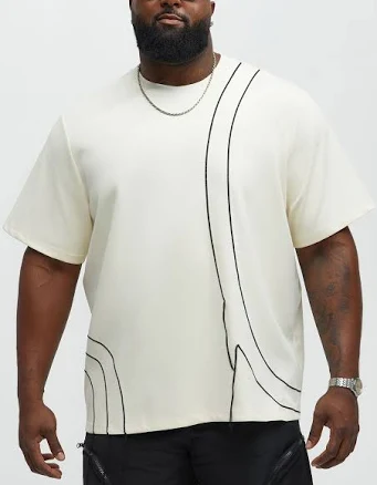 Fashion Nova Men's Circular Oversized Tee Shirt