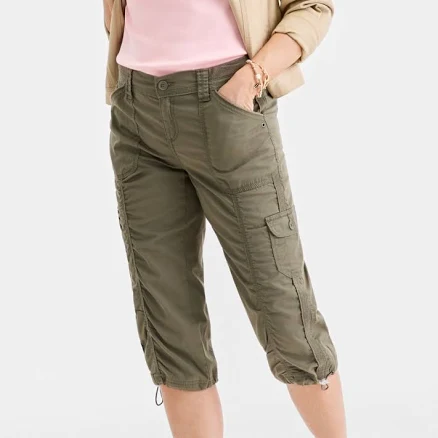 Style & Co. Petite Mid-Rise Cargo Capri Pants