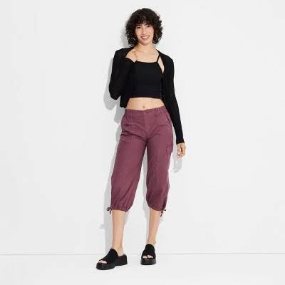 Women's Utility Cargo Capri Pants Wild Fable