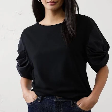 Mixed Media Volume-Sleeve Top