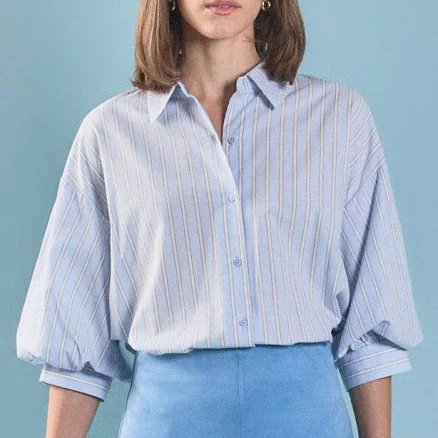 English Factory Striped Volume Sleeve Shirt
