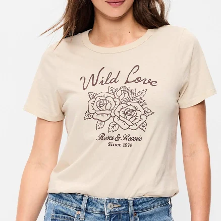 Old Navy Women's Everywear Crew-Neck Graphic T-Shirt