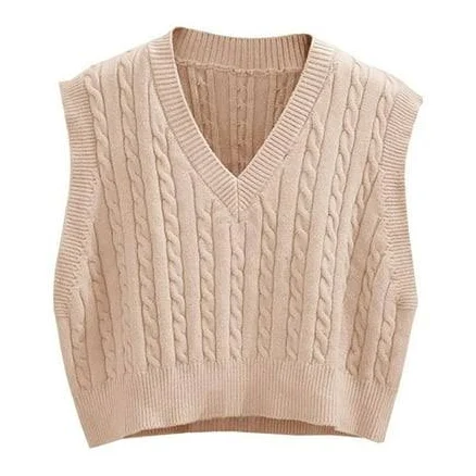 Popoship Women's Sleeveless V-Neck Knit Sweater Vest