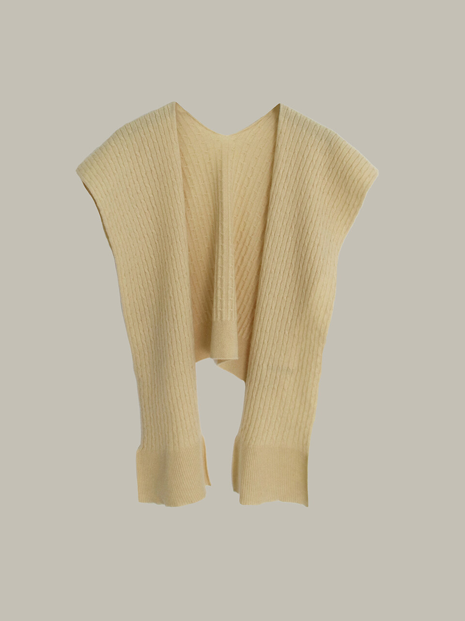 Layered Knit shawl (Yellow)