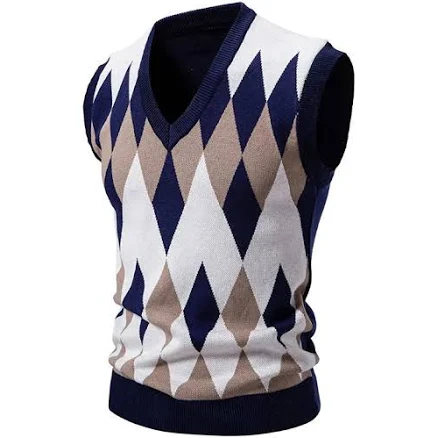 Women's Sleeveless Plaid V-Neck Sweater Vest