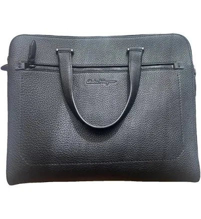 Ferragamo Logo-plaque Leather Briefcase