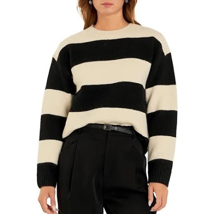 English Factory Women's Bold Stripe Crewneck Sweater