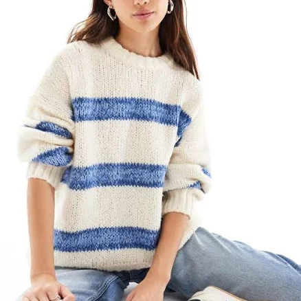 ASOS Design Bold Striped Crew Neck Sweater
