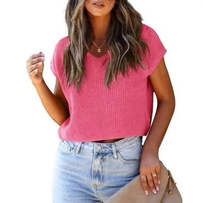 Women's Versatile Oversized Crochet Knit Sweater Vest