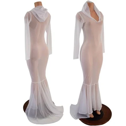 Coquetry Clothing Mesh Puddle Train Gown