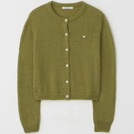 Kid Mohair Round Crop Cardigan