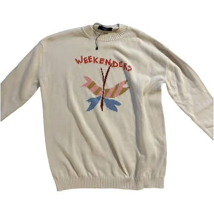 Max Mara Weekend Beige Cotton Butterfly Knit Sweater Size S