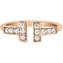 Vintage Tiffany & Co. "T" Diamond Ring in 18 kt Rose Gld