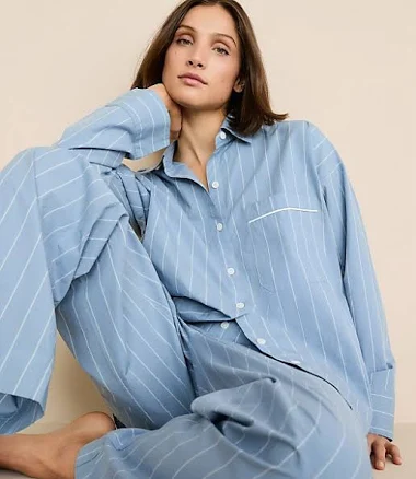 Loft Women's Striped Poplin Pajama Shirt