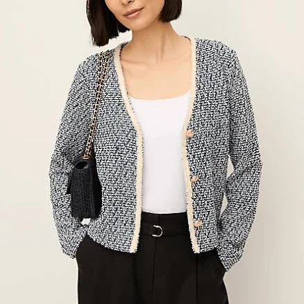 Ann Taylor Women's Petite Cropped Tweed Jacket