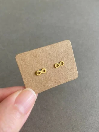 Tiny Mini Infinity Sterling Silver Stud Earrings