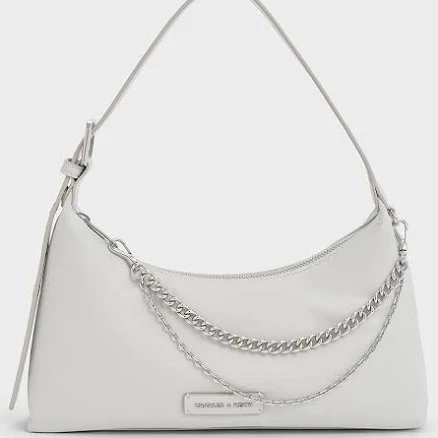 Charles & Keith Nylon Chain-Link Trapeze Shoulder Bag