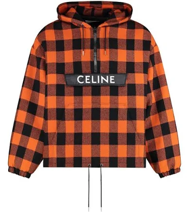Celine Men's Hooded Windbreaker in Orange | Size 56