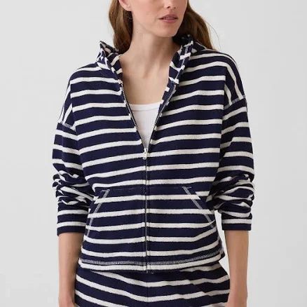 Gap Women's Oversized Stripe Zip Hoodie