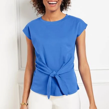 Women's Talbots Tie Front Crewneck T-Shirt