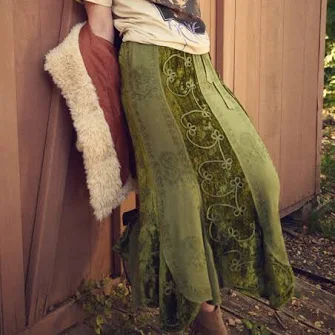 Embroidered Velvet Maxi SkirtEmbroidered Velvet Maxi Skirt