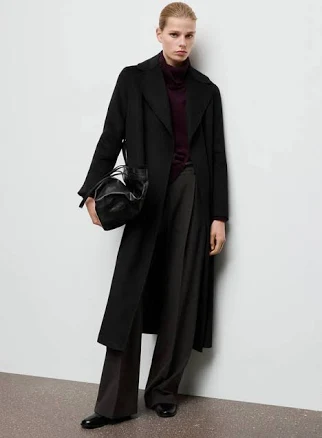 MANGO Women's Wool Blend Belted Coat