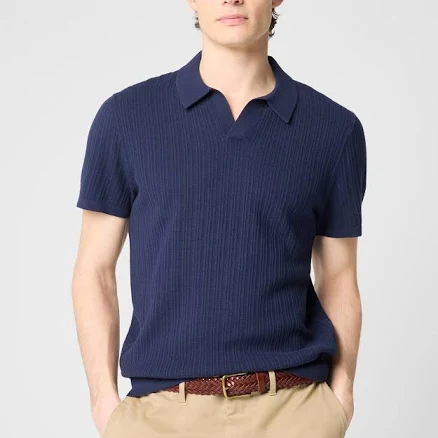 J.Crew Men's Textured Johnny-Collar Sweater Polo