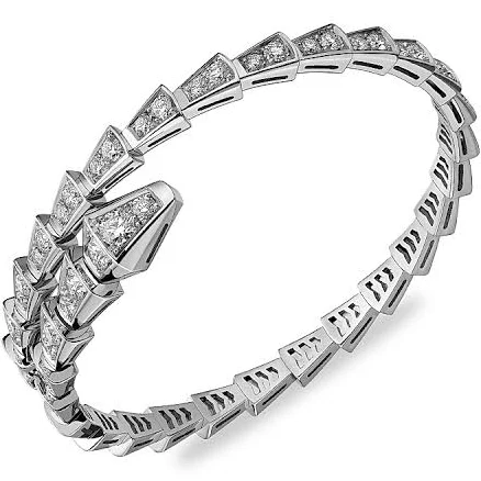 BVLGARI Serpenti Viper 18ct White-gold Diamond Women Bracelet