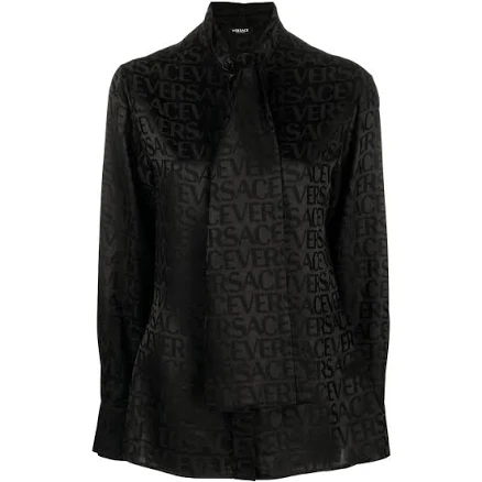 Versace Women's Allover Scarf-tie Shirt