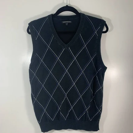 Express Design Studio Mens Argyle V Neck Merino Wool Sweater Vest