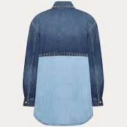 Denim Shirt Jacket with Rockstud Untitled Studs