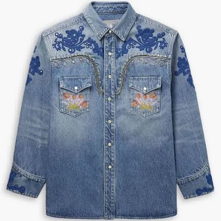 Valentino Denim Shirt With Embroidery And Beads Man Denim 44