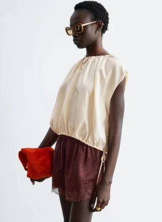 & Other Stories Silk Drawstring Top