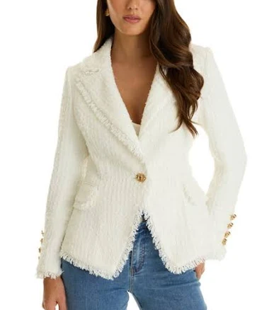 Giselle Single-Breasted Tweed Blazer