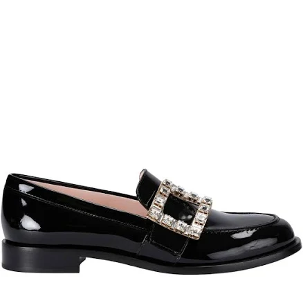 Roger Vivier Patent Leather Très Vivier Women Loafers - Black