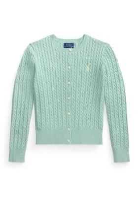 Polo Ralph Lauren Girls' Mini-Cable Cotton Cardigan