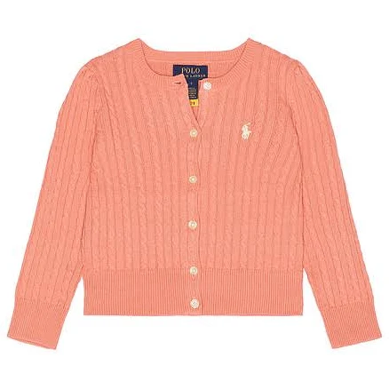 Polo Ralph Lauren Cable Knit Cotton Cardigan in Rose - size 4