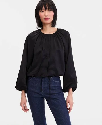 INC International Concepts Women's Blouson-Sleeve Cropped Jacket